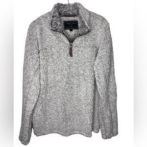 True Grit The Original Frosty Tipped Pullover Jacket 1/4 zip putty size small